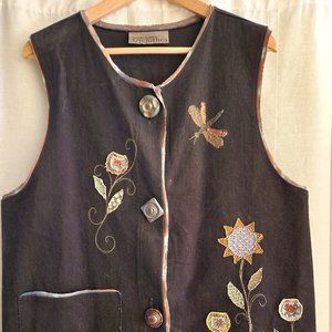 Women's Handmade black vest